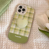 Funda para iPhone con cuadros vichy estilo cottagecore